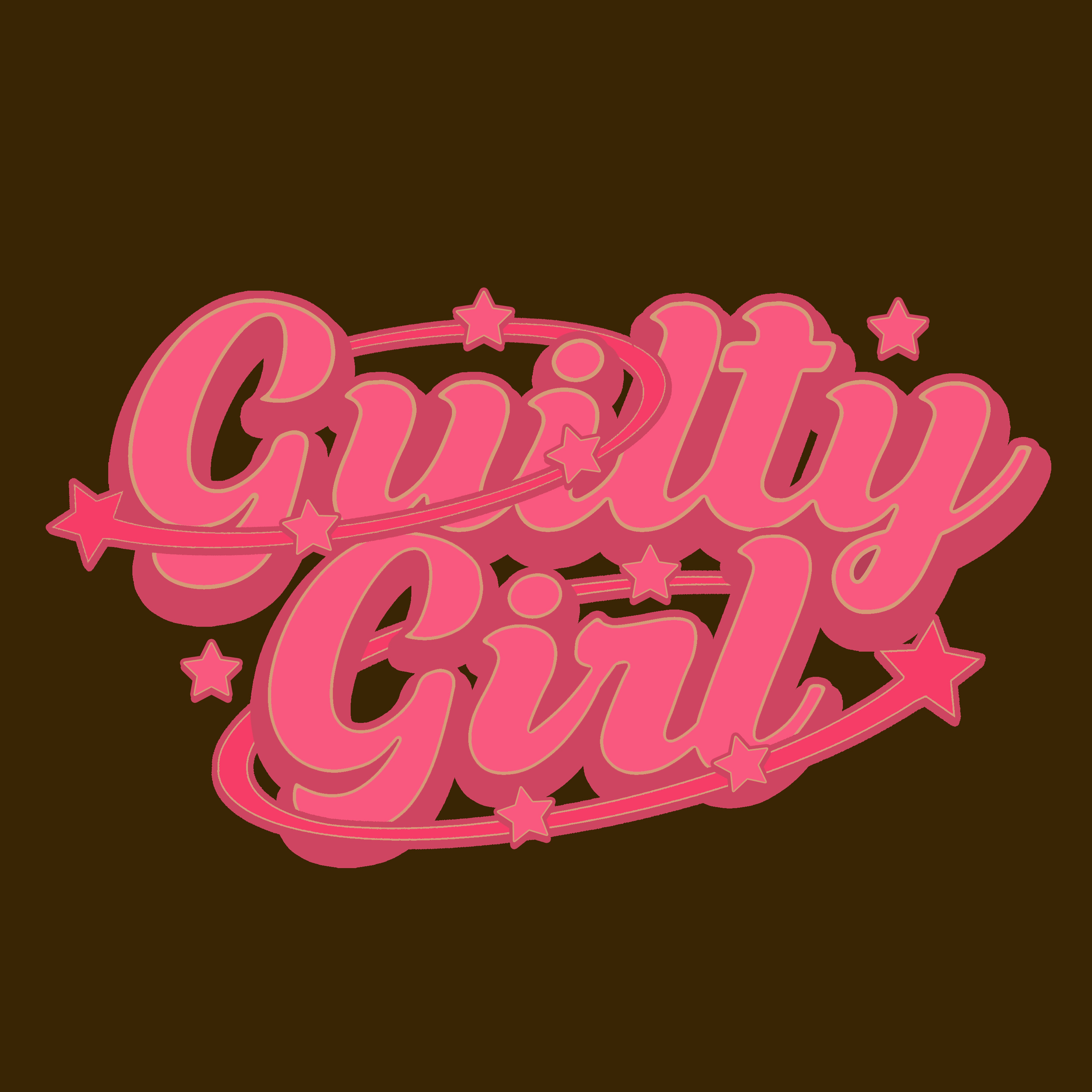 00 GUILTY GIRL PINK STARBURST TEE
